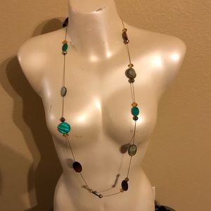 NWT Lane Bryant bronze/green/blue beaded necklace